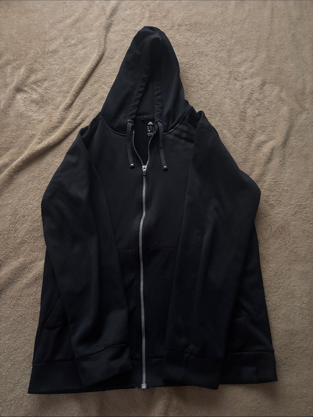 adidas Black Full-Zip Hoodie Sweatshirt